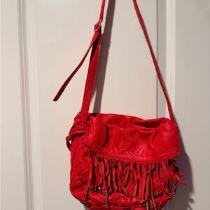 Viva Bags of California Red Fringe Crossbody Bag - Womens Shoulder Bag